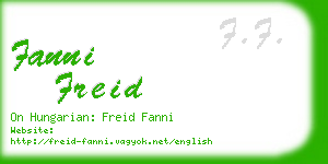 fanni freid business card